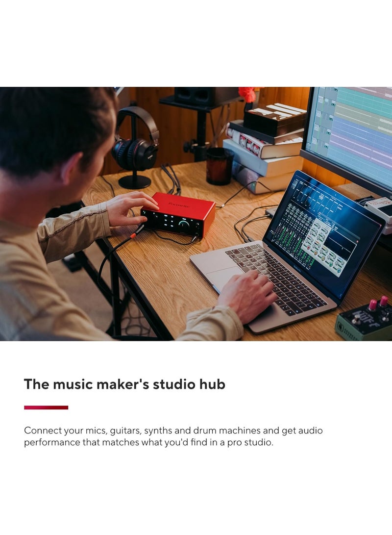 Focusrite Scarlett 4i4 4th Gen USB Audio Interface for Musicians Songwriters Guitarists Content Creators Studio Quality Recording High Fidelity Audio Software Included - Image 3